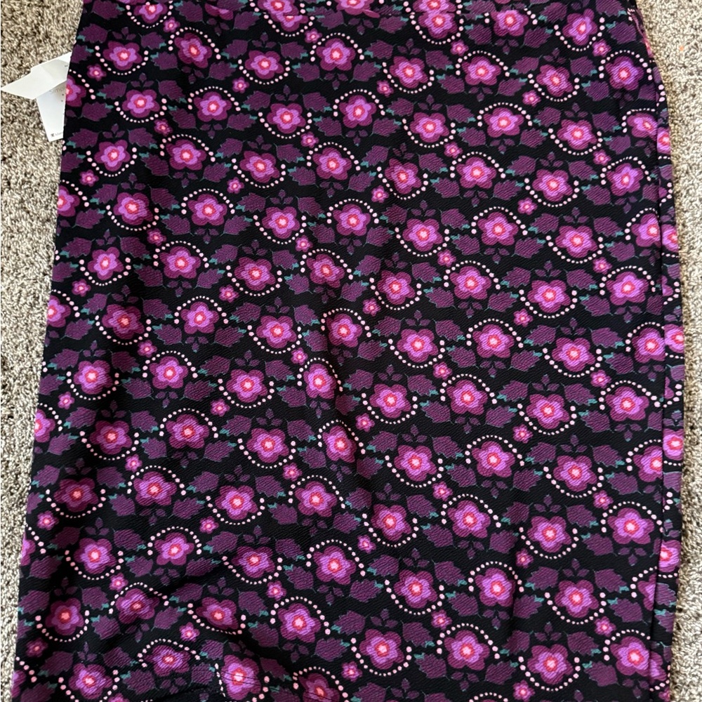 LuLaRoe Purple and Pink Floral Pencil Skirt